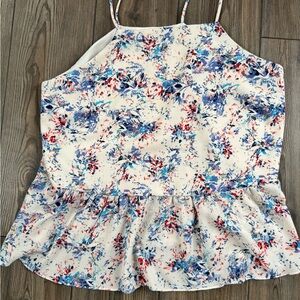 The Limited Vintage lined floral peplum top blouse